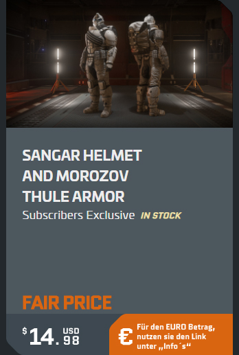 Pack Casque Sangar & Armure Morozov Star Citizen - 3 Versions - Neuf Sous Scellé